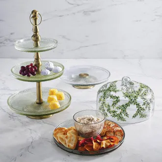 Frontgate Delia Serveware Collection - Three Tier Server, Clear - Frontgate