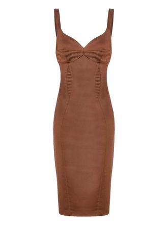 Murmur Haze sweetheart strap dress - Brown