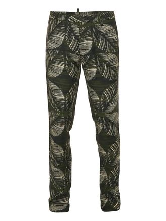 Dsquared2 Broek met tropische print - Groen