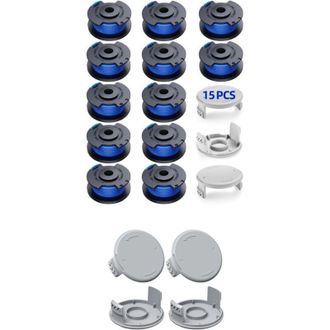 OEM 12 Bobinas Ac14rl3a Y 7 Tapas Para Ryobi One+ 18v/24v/40v, Hilo De 1,65 Mm De Di&aacute;metro, 3,4 M De Longitud, Cubiertas De Repuesto Para Desbrozadora