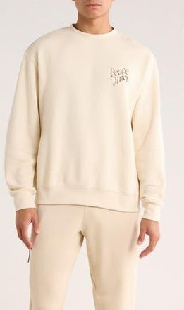 Museum of Peace and Quiet Warped Logo Cotton Crewneck Sweatshirt in Bone at Nordstrom Rack, Size Large