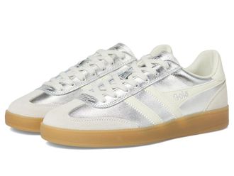 Gola Viper Metallic Womens Shoes Silver/Off White/Gum : 8.5 B - Medium, Leather