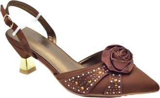 Generic Womens Wedding Stiletto High Heel Shoes and Evening Handbag Set Sparkly Rhinestone Handmade Flowers Decoration