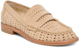Dolce Vita Wonda Penny Loafer in Camel Perforated Syede at Nordstrom, Size 6.5