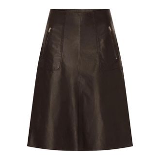 BTF-CPH Btfcph - A-lijn midirok - Dames - Rokken - Bruin - Maat: 3XL Leer