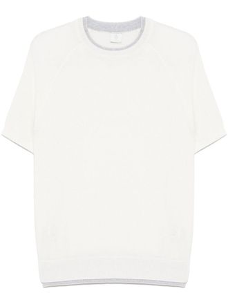 Eleventy T-shirt met gelaagd detail - Wit