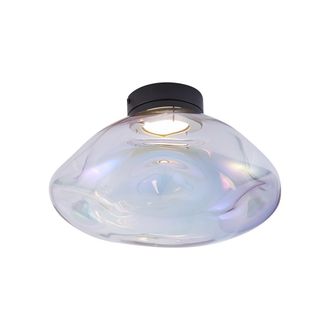 QAZQA Qazqa Plaf&oacute;n De Dise&ntilde;o Negro Con Cristal Arco&iacute;ris - Gemma