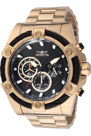 Invicta Bolt 48867 Heren Horloge - Quartz Uurwerk - Roestvrij Staal met zwarte Wijzerplaat - 52mm