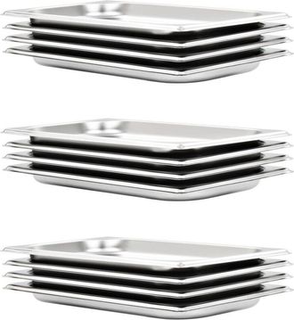 vidaXL vidaXL Contenitori Gastronorm 12 pz GN 1/3 20 mm in Acciaio Inox