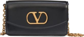 Valentino Garavani Small DeVain VLOGO Leather Clutch in Nero at Nordstrom