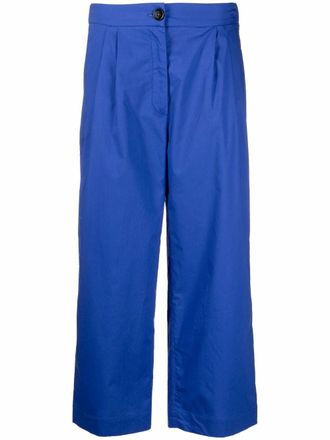 Woolrich tailored cropped trousers - women - Cotton - L - Blue