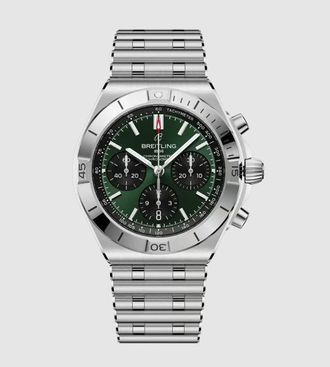 Breitling Chronomat Chronograph Automatic Chronometer Green Dial Mens Watch AB0158101L1A1