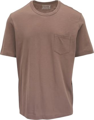 Faherty T-shirt con taschino - Marrone