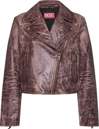 Diesel Jassen - Dames - Leren en Su&egrave;de Jassen - Bruin - XS - Jassen