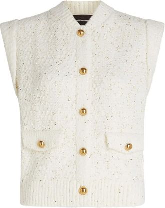 Karl Lagerfeld Gilet bouclé con bottoni - Toni neutri
