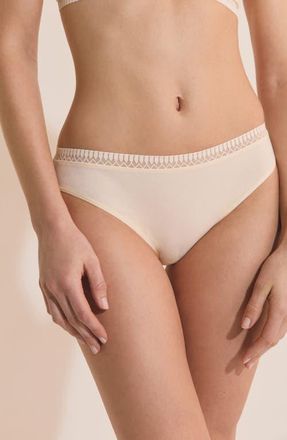 Etam Happily Stretch Cotton High Cut Briefs in Vanilla at Nordstrom, Size Xx-Small