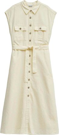 Salsa Midikleid SALSA Salsa Jeans Midikleid Sleeveless Shirt Dress, Damen, Gr. XL, N-Gr, gelb, Obermaterial: 50% Baumwolle CO. 50% Leinen LI., Kleider Midik