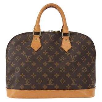 Louis Vuitton Alma Handbag Monogram Canvas Brown Canvas Handbag (Pre-Owned)
