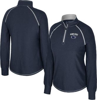 Colosseum Womens Colosseum Navy Penn State Nittany Lions Bikram Raglan Quarter-Zip Top at Nordstrom, Size Xx-Large