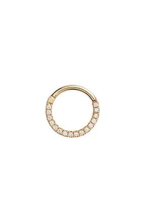 Maria Tash 16-Gauge Diamond Front Eternity Clicker Earring in Yellow Gold/Diamond at Nordstrom, Size 9.5 Mm