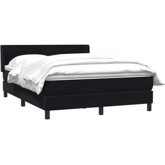 vidaXL Cama Box Spring Con Colch&oacute;n Terciopelo Negro 160x210 Cm Vidaxl