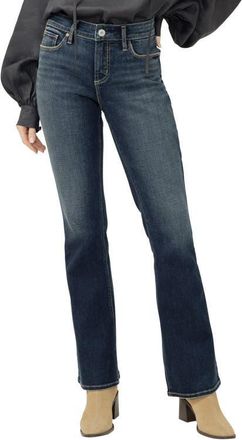 Silver Jeans Co Elyse Curvy Mid Rise Slim Bootcut Jeans in Harlow at Nordstrom, Size 24 31