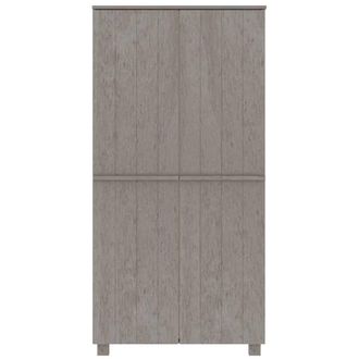 Berkfield Home Wardrobe HAMAR Light Grey 89x50x180 cm Solid Wood Pine | Size: 89 x 50 x 180 cm
