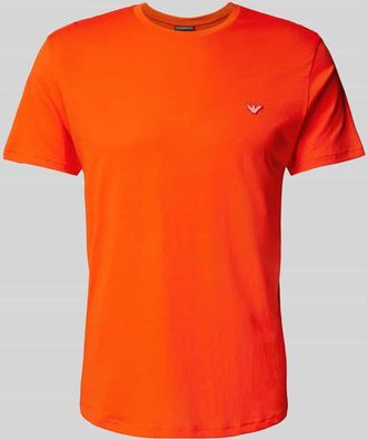 Emporio Armani T-Shirt mit Label-Patch in Rot, Größe M