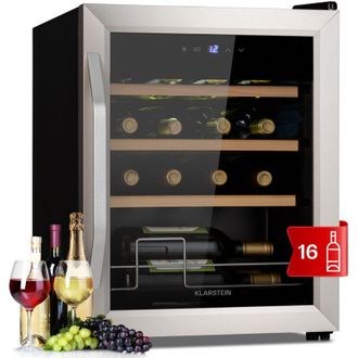 Klarstein Klarstein Vinamour 16 Uno - Frigorifero per vini, 16 bottiglie/42 L, 5-18 &deg;C, 41 dB, vetro