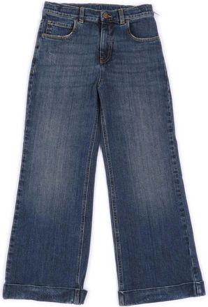 Golden Goose Journey Girls Bootcut-Denim in mittlerer Waschung in Blau mit Kontrastn&auml;hten und Stickereien