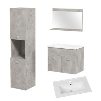 Kleankin Muebles ba&ntilde;o set 30x30x131.5 cm gris