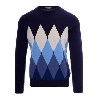 Ballantyne Round-neck Knitwear, male, Blue, Size: 3XL Maglia girocollo
