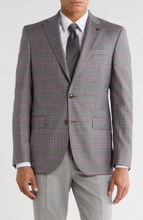 Ted Baker Jarrow Plaid Wool Sport Coat in Grey at Nordstrom Rack, Size 36 Regular