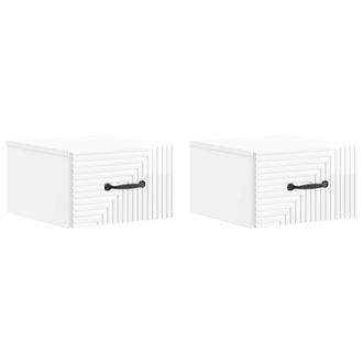 vidaXL Mesita De Noche De Pared 2 Pcs Brillante 34,5 X 33 X 20 Cm Vidaxl