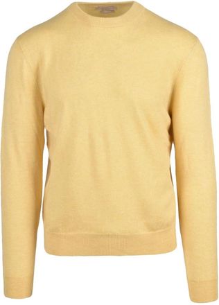Daniele Fiesoli Truien & Vesten, Heren, Geel, M, Kasjmier, Pullover met ronde hals