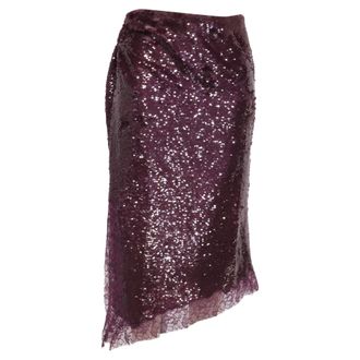 SIMKHAI Simkhai Amrita Sequined Midi Skirt in Violet Nylon