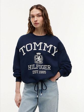 Tommy Hilfiger Crest Logo Drawstring Hem Relaxed Sweatshirt