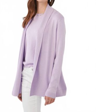 FDJ Lucia Long Sleeve Cardigan In Wild Pansy