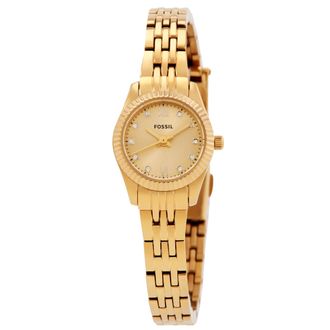 Fossil Scarlette Quartz Gold Dial Ladies Watch ES5474