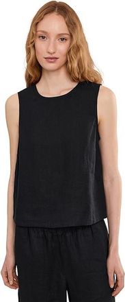 Madewell Embroidered Shell Top in 100% Linen Womens Clothing Jet Black 1 : XL (Womens 14-16)