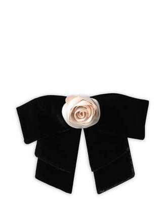 Anouki flower embellished bow hair accessory - women - Fabric - One Size - Black