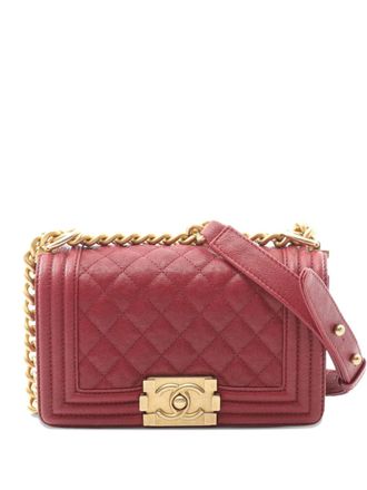 Chanel 2018-2019 Small Quilted Caviar Boy Flap crossbody bag - Red