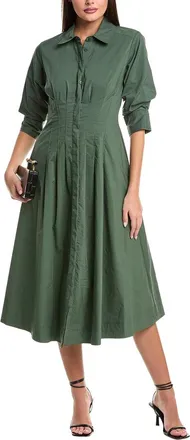 SIMKHAI Jazz Pintuck Midi Dress
