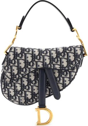 Dior Saddle Handbag Oblique Canvas Mini shoulder bag - Blauw