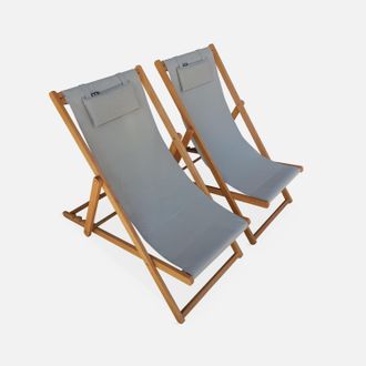 Sweeek Hamaca Plegable De Madera De Eucalipto, Set De 2