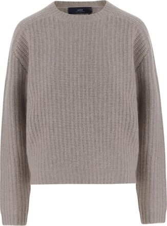 arch4 Ribbed Knit Cashmere Sweater with Crew Neck and Long Sleeves