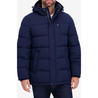 Nautica Hooded Water Resistant Parka in Navy Seas at Nordstrom Rack, Size Small