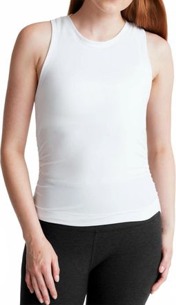 Beyond Yoga Featherweight Shirred Tank Top In White