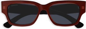 Gucci Occhiali da sole squadrati - Rosso