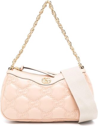 Gucci GG Matelass&eacute; shoulder bag - women - Canvas/Cotton/Calf Leather - One Size - Pink
